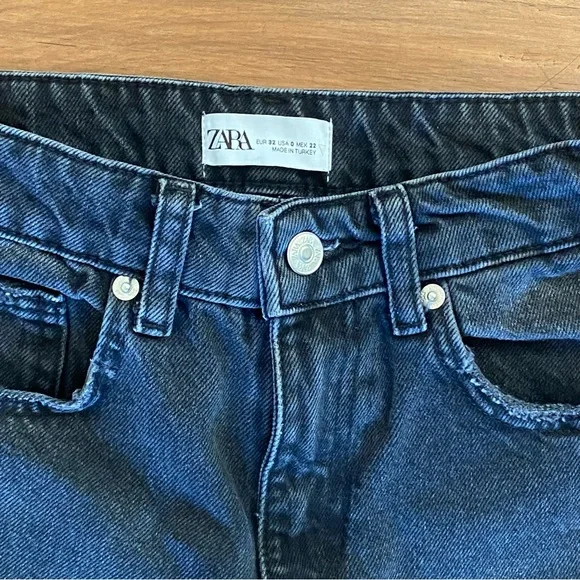 Zara High Rise Straight Black Jeans - Picture 6 of 12